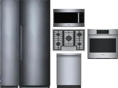 6 Piece Package Includes Refrigerator, Freezer, Cooktop, Wall Oven, Microwave And Dishwasher