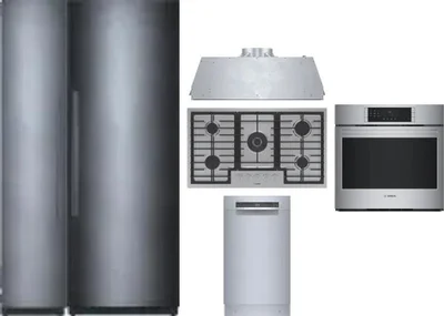 6 Piece Package Includes Refrigerator, Freezer, Cooktop, Wall Oven, Hood And Dishwasher