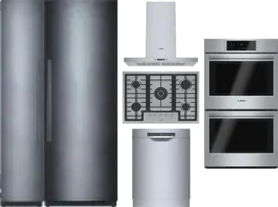 6 Piece Package Includes Refrigerator, Freezer, Cooktop, Wall Oven, Hood And Dishwasher