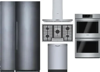 6 Piece Package Includes Refrigerator, Freezer, Cooktop, Wall Oven, Hood And Dishwasher