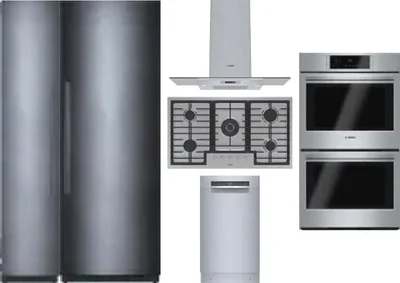 6 Piece Package Includes Refrigerator, Freezer, Cooktop, Wall Oven, Hood And Dishwasher