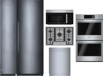 6 Piece Package Includes Refrigerator, Freezer, Cooktop, Wall Oven, Microwave And Dishwasher