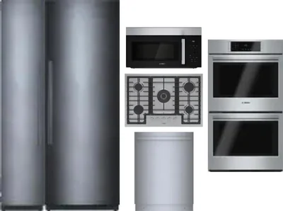 6 Piece Package Includes Refrigerator, Freezer, Cooktop, Wall Oven, Microwave And Dishwasher