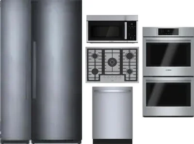 6 Piece Package Includes Refrigerator, Freezer, Cooktop, Wall Oven, Microwave And Dishwasher