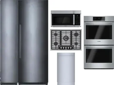 6 Piece Package Includes Refrigerator, Freezer, Cooktop, Wall Oven, Microwave And Dishwasher