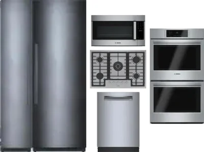 6 Piece Package Includes Refrigerator, Freezer, Cooktop, Wall Oven, Microwave And Dishwasher