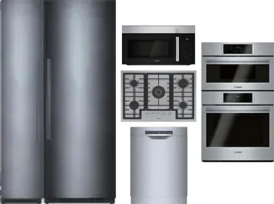 6 Piece Package Includes Refrigerator, Freezer, Cooktop, Wall Oven, Microwave And Dishwasher