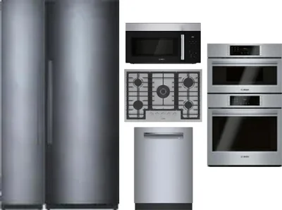 6 Piece Package Includes Refrigerator, Freezer, Cooktop, Wall Oven, Microwave And Dishwasher
