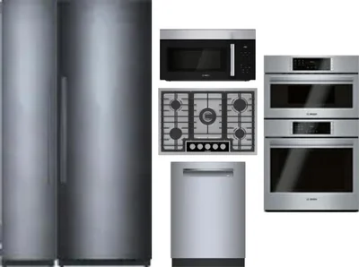 6 Piece Package Includes Refrigerator, Freezer, Cooktop, Wall Oven, Microwave And Dishwasher