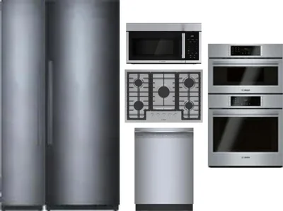6 Piece Package Includes Refrigerator, Freezer, Cooktop, Wall Oven, Microwave And Dishwasher
