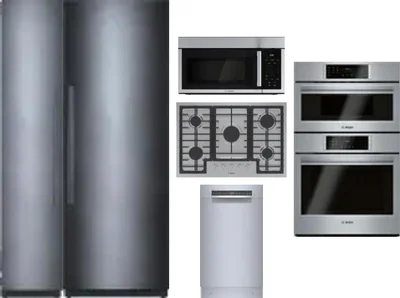 6 Piece Package Includes Refrigerator, Freezer, Cooktop, Wall Oven, Microwave And Dishwasher