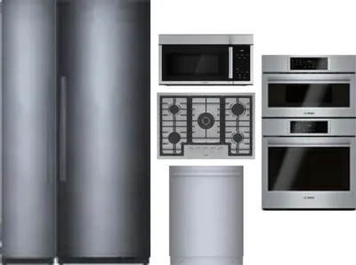 6 Piece Package Includes Refrigerator, Freezer, Cooktop, Wall Oven, Microwave And Dishwasher