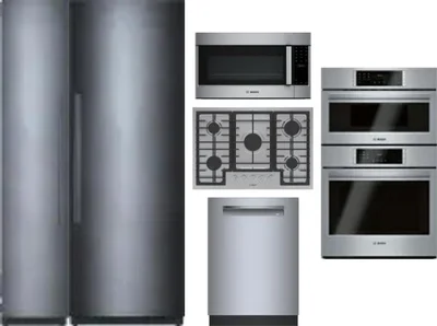 6 Piece Package Includes Refrigerator, Freezer, Cooktop, Wall Oven, Microwave And Dishwasher