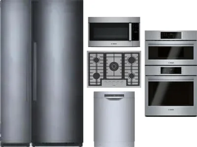 6 Piece Package Includes Refrigerator, Freezer, Cooktop, Wall Oven, Microwave And Dishwasher