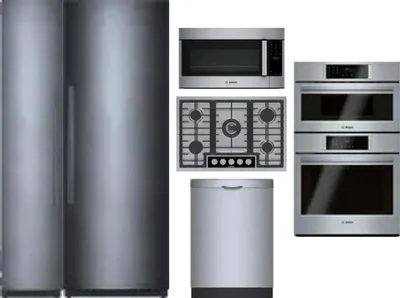 6 Piece Package Includes Refrigerator, Freezer, Cooktop, Wall Oven, Microwave And Dishwasher