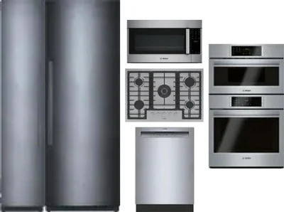 6 Piece Package Includes Refrigerator, Freezer, Cooktop, Wall Oven, Microwave And Dishwasher