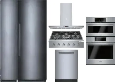 6 Piece Package Includes Refrigerator, Freezer, Cooktop, Wall Oven, Hood And Dishwasher