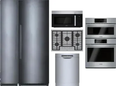 6 Piece Package Includes Refrigerator, Freezer, Cooktop, Wall Oven, Microwave And Dishwasher