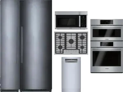 6 Piece Package Includes Refrigerator, Freezer, Cooktop, Wall Oven, Microwave And Dishwasher