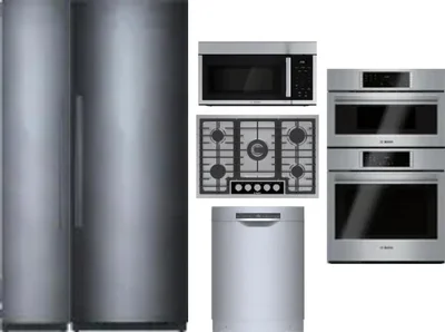 6 Piece Package Includes Refrigerator, Freezer, Cooktop, Wall Oven, Microwave And Dishwasher