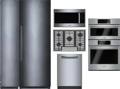 6 Piece Package Includes Refrigerator, Freezer, Cooktop, Wall Oven, Microwave And Dishwasher