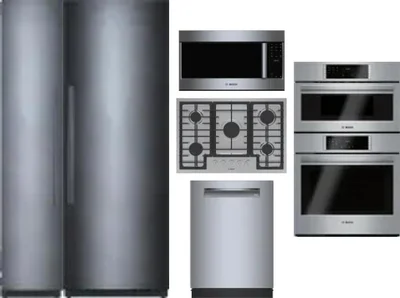 6 Piece Package Includes Refrigerator, Freezer, Cooktop, Wall Oven, Microwave And Dishwasher