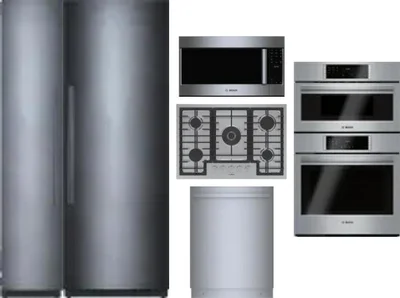 6 Piece Package Includes Refrigerator, Freezer, Cooktop, Wall Oven, Microwave And Dishwasher
