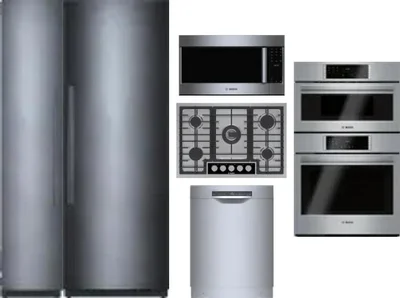 6 Piece Package Includes Refrigerator, Freezer, Cooktop, Wall Oven, Microwave And Dishwasher