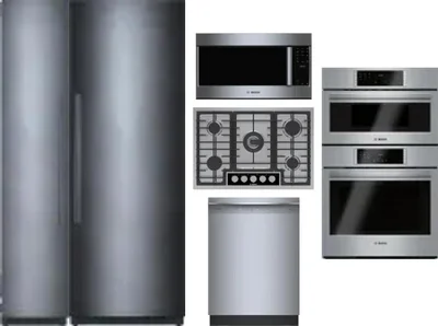 6 Piece Package Includes Refrigerator, Freezer, Cooktop, Wall Oven, Microwave And Dishwasher