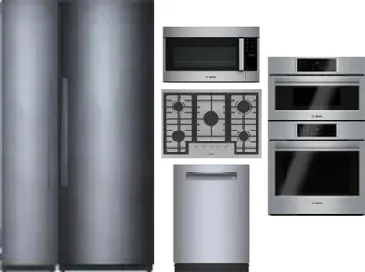 6 Piece Package Includes Refrigerator, Freezer, Cooktop, Wall Oven, Microwave And Dishwasher
