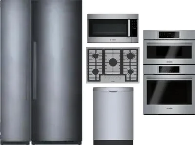 6 Piece Package Includes Refrigerator, Freezer, Cooktop, Wall Oven, Microwave And Dishwasher