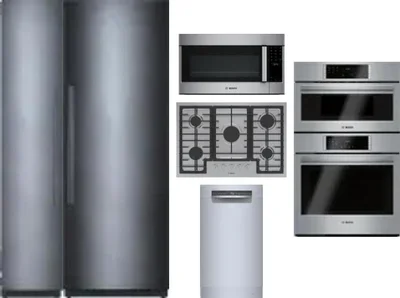 6 Piece Package Includes Refrigerator, Freezer, Cooktop, Wall Oven, Microwave And Dishwasher