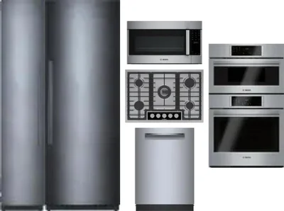 6 Piece Package Includes Refrigerator, Freezer, Cooktop, Wall Oven, Microwave And Dishwasher