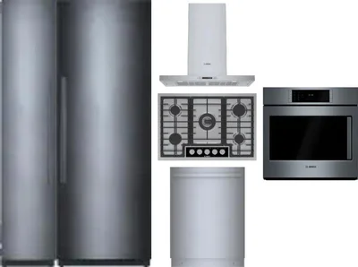 6 Piece Package Includes Refrigerator, Freezer, Cooktop, Wall Oven, Hood And Dishwasher