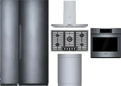 6 Piece Package Includes Refrigerator, Freezer, Cooktop, Wall Oven, Hood And Dishwasher