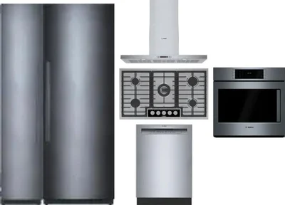 6 Piece Package Includes Refrigerator, Freezer, Cooktop, Wall Oven, Hood And Dishwasher