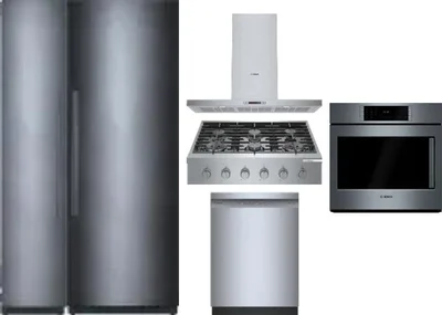 6 Piece Package Includes Refrigerator, Freezer, Cooktop, Wall Oven, Hood And Dishwasher