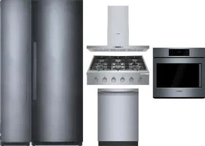 6 Piece Package Includes Refrigerator, Freezer, Cooktop, Wall Oven, Hood And Dishwasher
