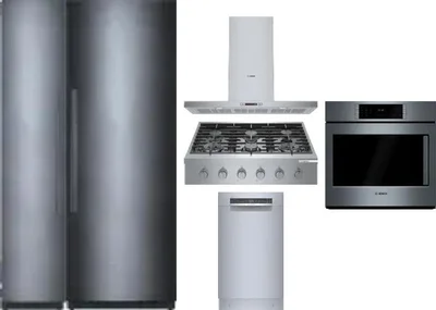6 Piece Package Includes Refrigerator, Freezer, Cooktop, Wall Oven, Hood And Dishwasher