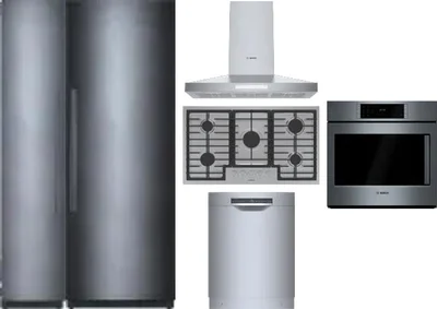 6 Piece Package Includes Refrigerator, Freezer, Cooktop, Wall Oven, Hood And Dishwasher