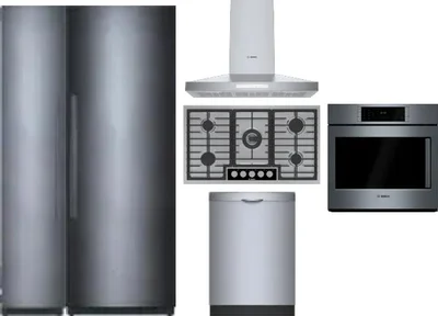 6 Piece Package Includes Refrigerator, Freezer, Cooktop, Wall Oven, Hood And Dishwasher
