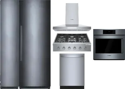 6 Piece Package Includes Refrigerator, Freezer, Cooktop, Wall Oven, Hood And Dishwasher