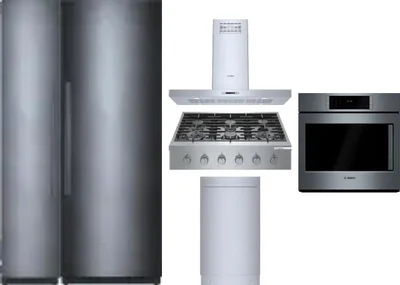 6 Piece Package Includes Refrigerator, Freezer, Cooktop, Wall Oven, Hood And Dishwasher