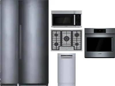 6 Piece Package Includes Refrigerator, Freezer, Cooktop, Wall Oven, Microwave And Dishwasher