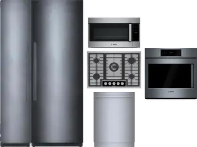 6 Piece Package Includes Refrigerator, Freezer, Cooktop, Wall Oven, Microwave And Dishwasher