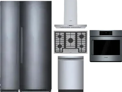 6 Piece Package Includes Refrigerator, Freezer, Cooktop, Wall Oven, Hood And Dishwasher