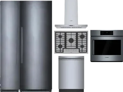6 Piece Package Includes Refrigerator, Freezer, Cooktop, Wall Oven, Hood And Dishwasher
