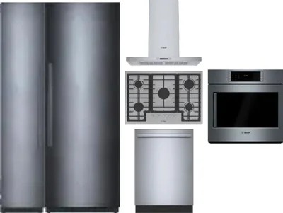 6 Piece Package Includes Refrigerator, Freezer, Cooktop, Wall Oven, Hood And Dishwasher