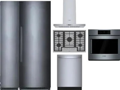 6 Piece Package Includes Refrigerator, Freezer, Cooktop, Wall Oven, Hood And Dishwasher