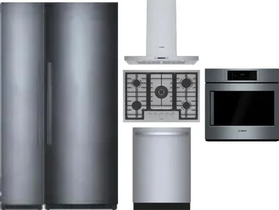 6 Piece Package Includes Refrigerator, Freezer, Cooktop, Wall Oven, Hood And Dishwasher